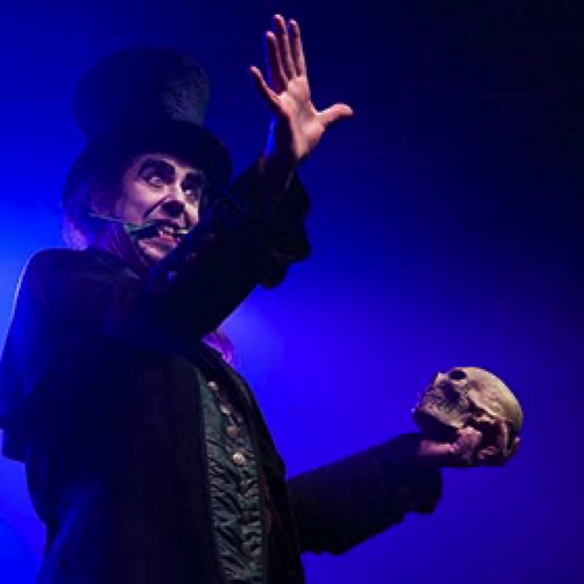 halloween magician vampire with skull