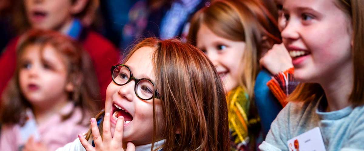 children faces magician show