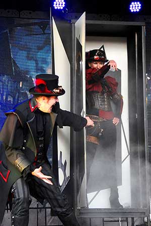 illusion show steampunk appearing girl